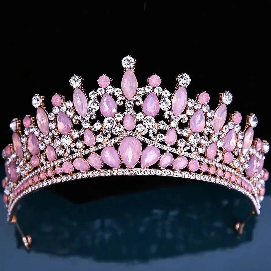 Rhinestone Crystal Tiara Crown Luxury Princess Party Hair Accessory