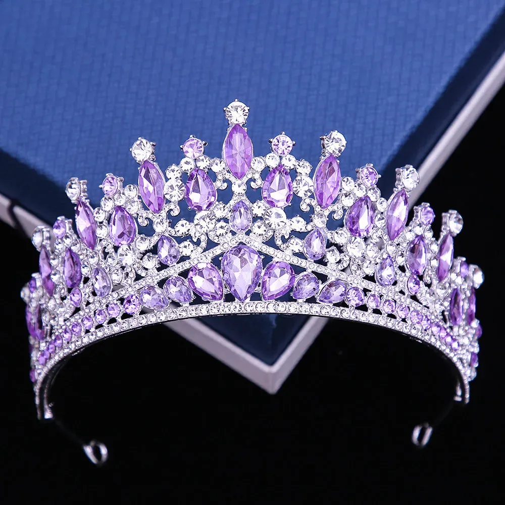 Rhinestone Crystal Tiara Crown Luxury Princess Party Hair Accessory