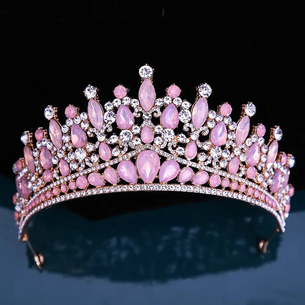 Rhinestone Crystal Tiara Crown Luxury Princess Party Hair Accessory