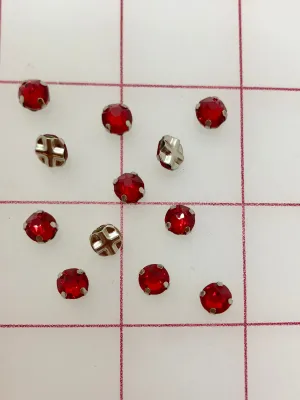 Rhinestones - 30SS Czech Bright-Cut Rose Montees Siam 12-Pack