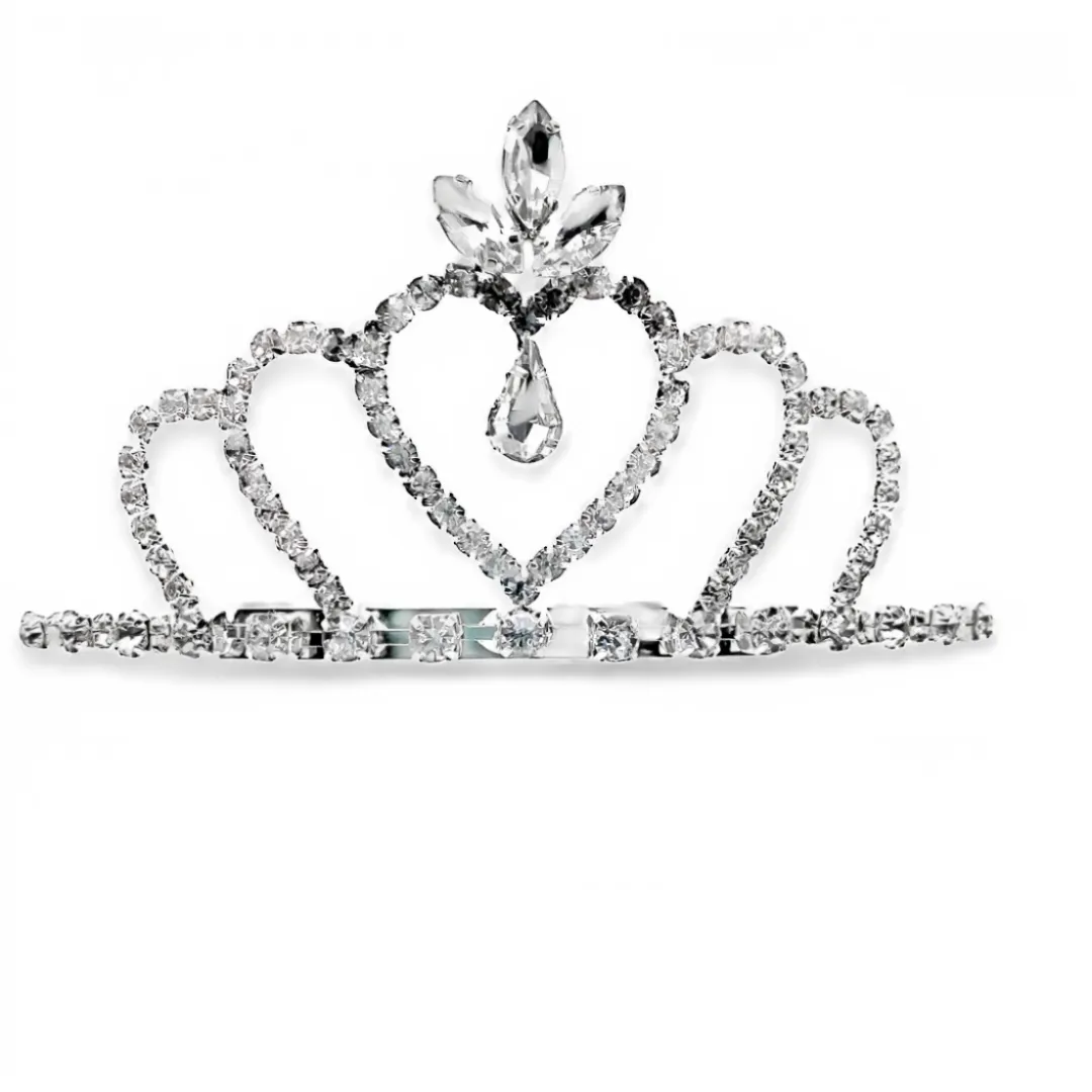 RhinestoneTriple Heart Crown 39-28