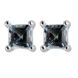 Rhombus Blue Topaz Earrings