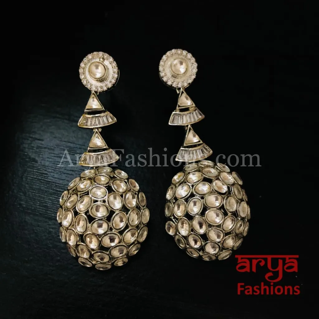 Rima Jadau Kundan Earrings with CZ Stones