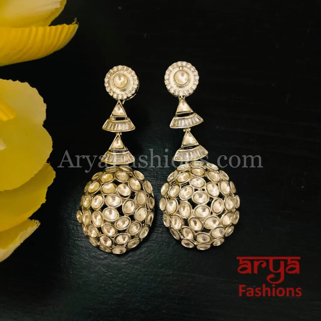 Rima Jadau Kundan Earrings with CZ Stones