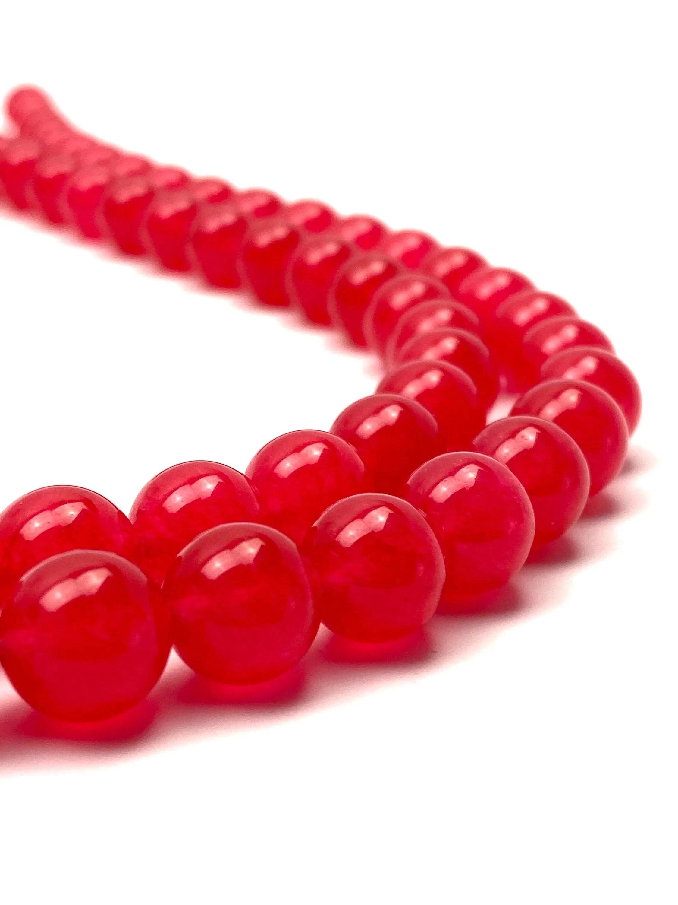 Rose jade bead strand, SKU#A16