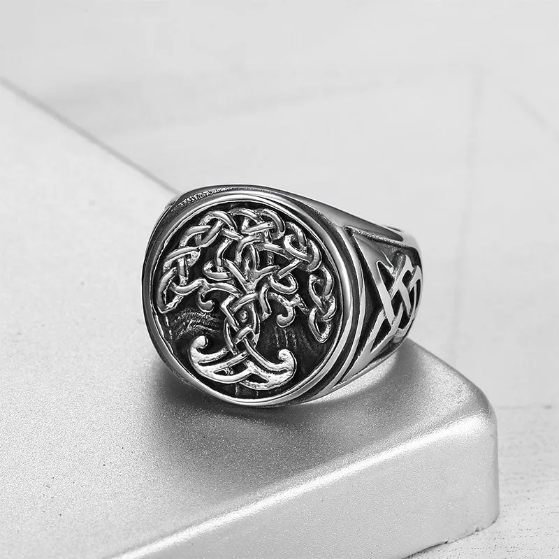 ROUND FRIENDSHIP TREE OF LIFE SIGNET RING