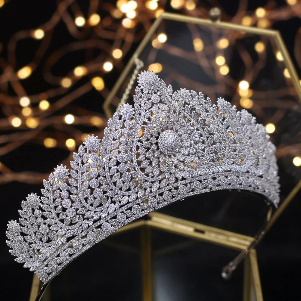 Royal Tiaras Quinceanera Crown Bridal Headpiece Wedding Hair Jewelry Accessories