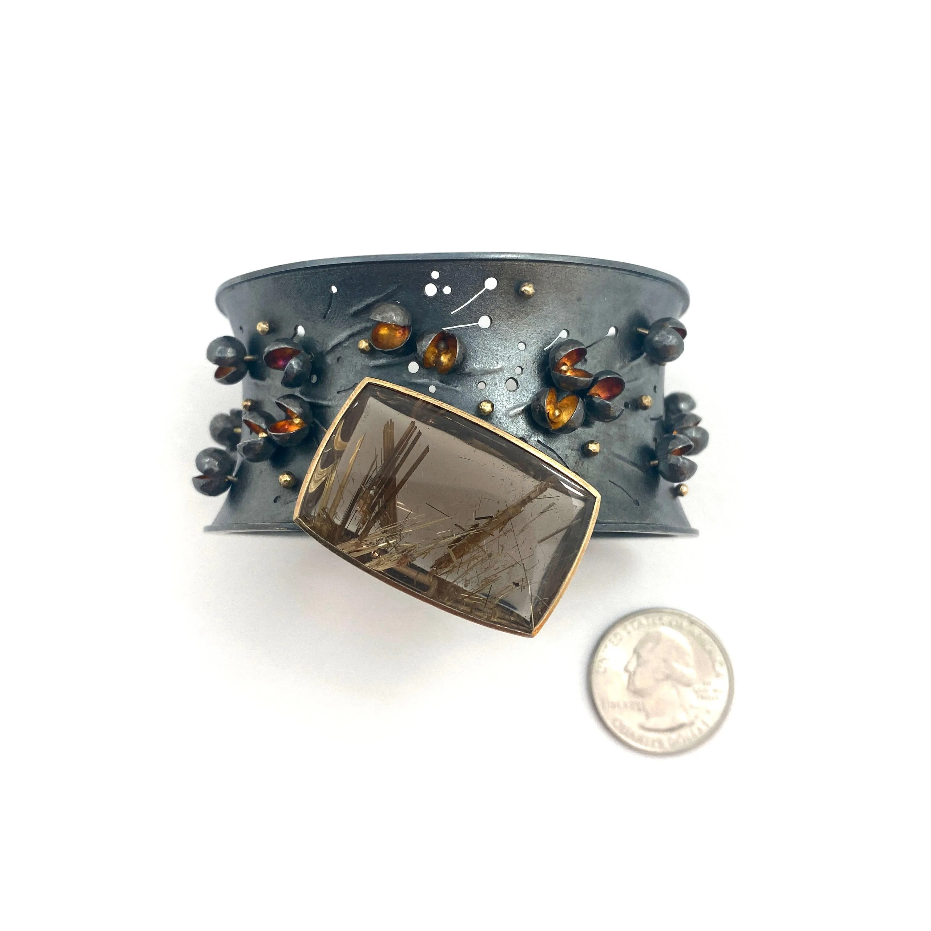 Rutilated Quartz Cuff Bracelet