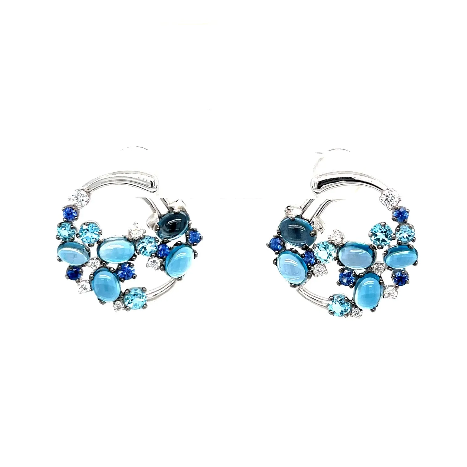 Sapphire, Topaz & Diamond Earrings