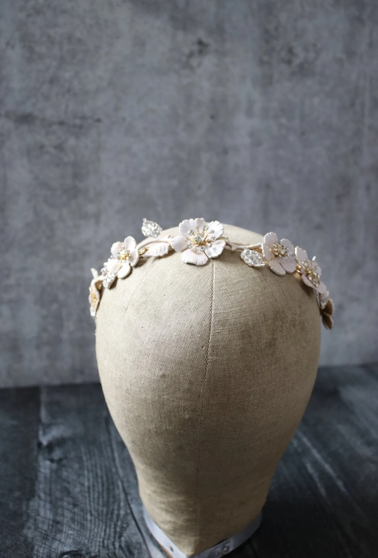 SERAPHINA Blush Floral Bridal Headband Headpiece