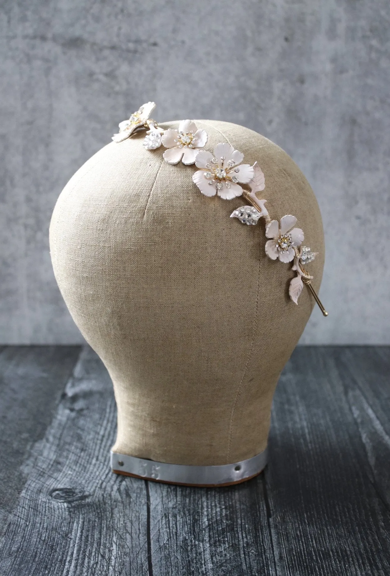 SERAPHINA Blush Floral Bridal Headband Headpiece