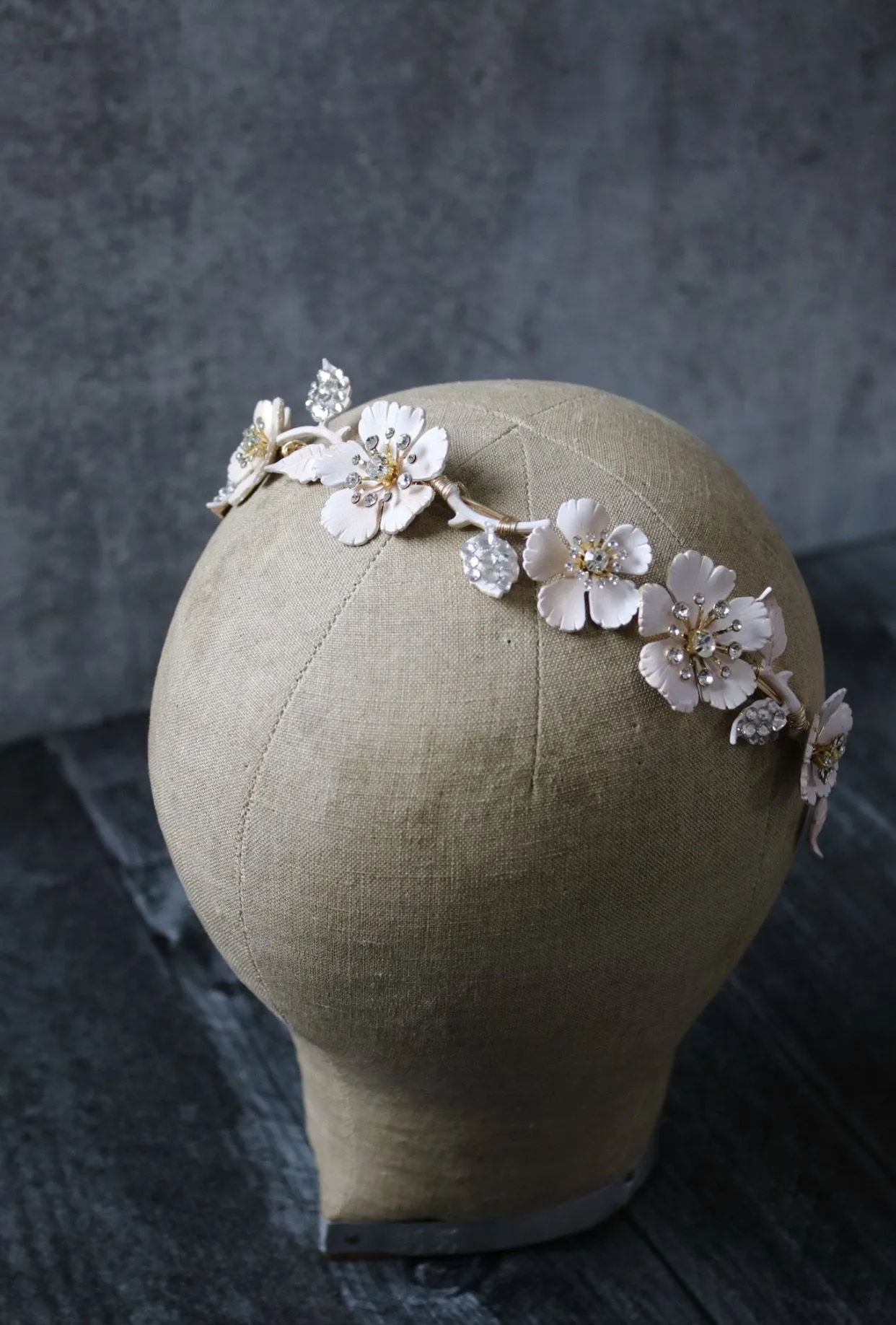 SERAPHINA Blush Floral Bridal Headband Headpiece