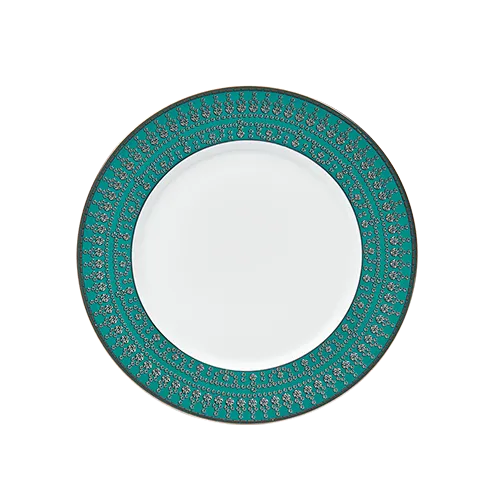 Set of 2 Dessert Plates Tiara peacock blue platinum