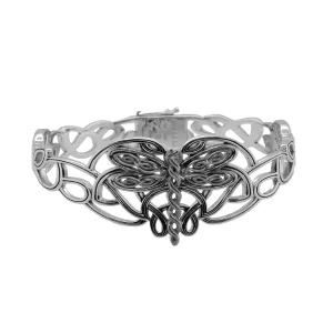 Silver Dragonfly Bangle