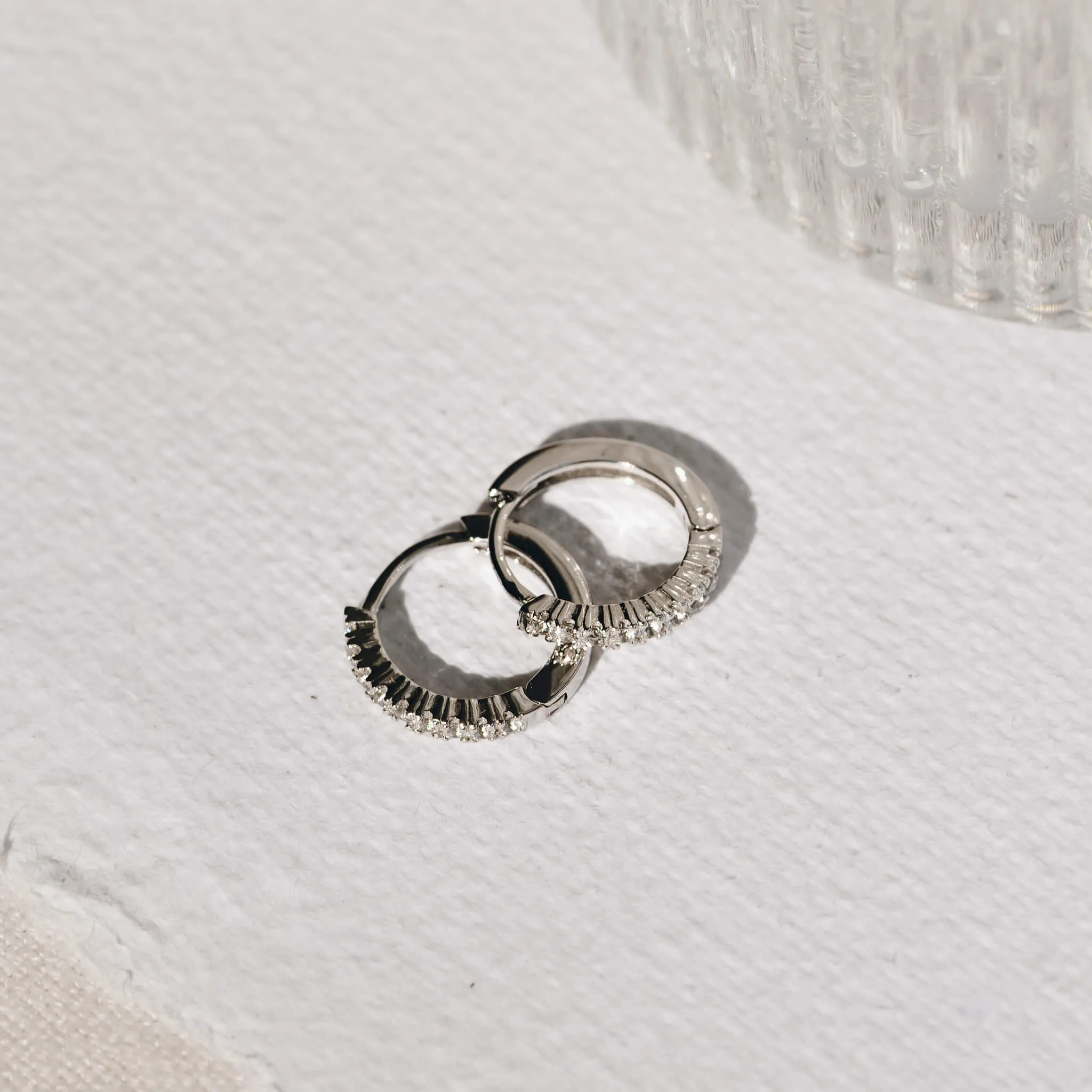 Silver Huggie Hoop Earrings - Eva