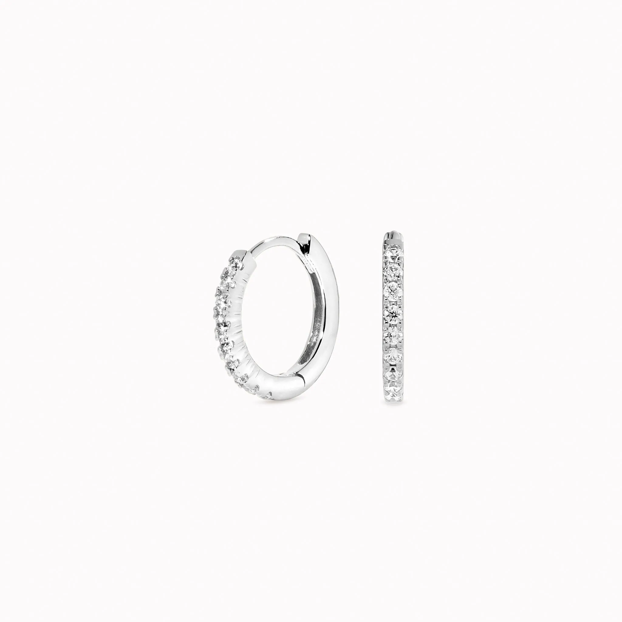 Silver Huggie Hoop Earrings - Eva