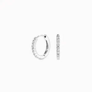 Silver Huggie Hoop Earrings - Eva