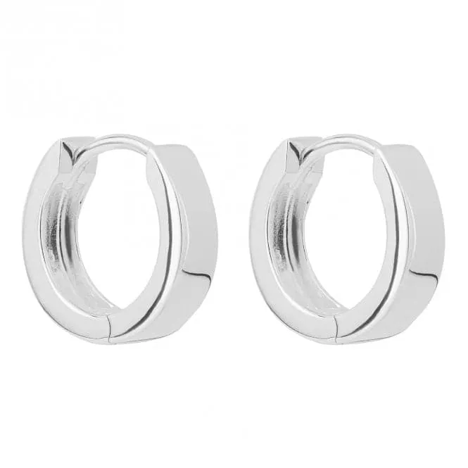 Silver Mini Flat Profile Huggie Hoop Earrings E6245