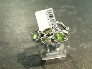 Size 8 Peridot, Sterling Silver Ring