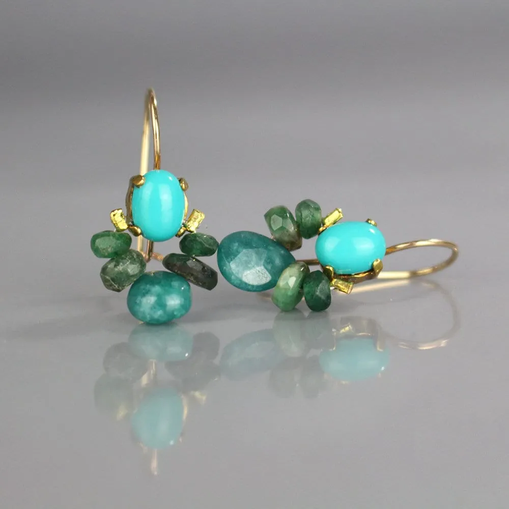 Small Turquoise Bee Earrings