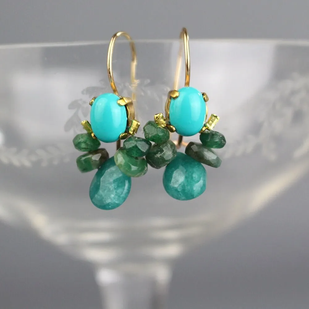 Small Turquoise Bee Earrings