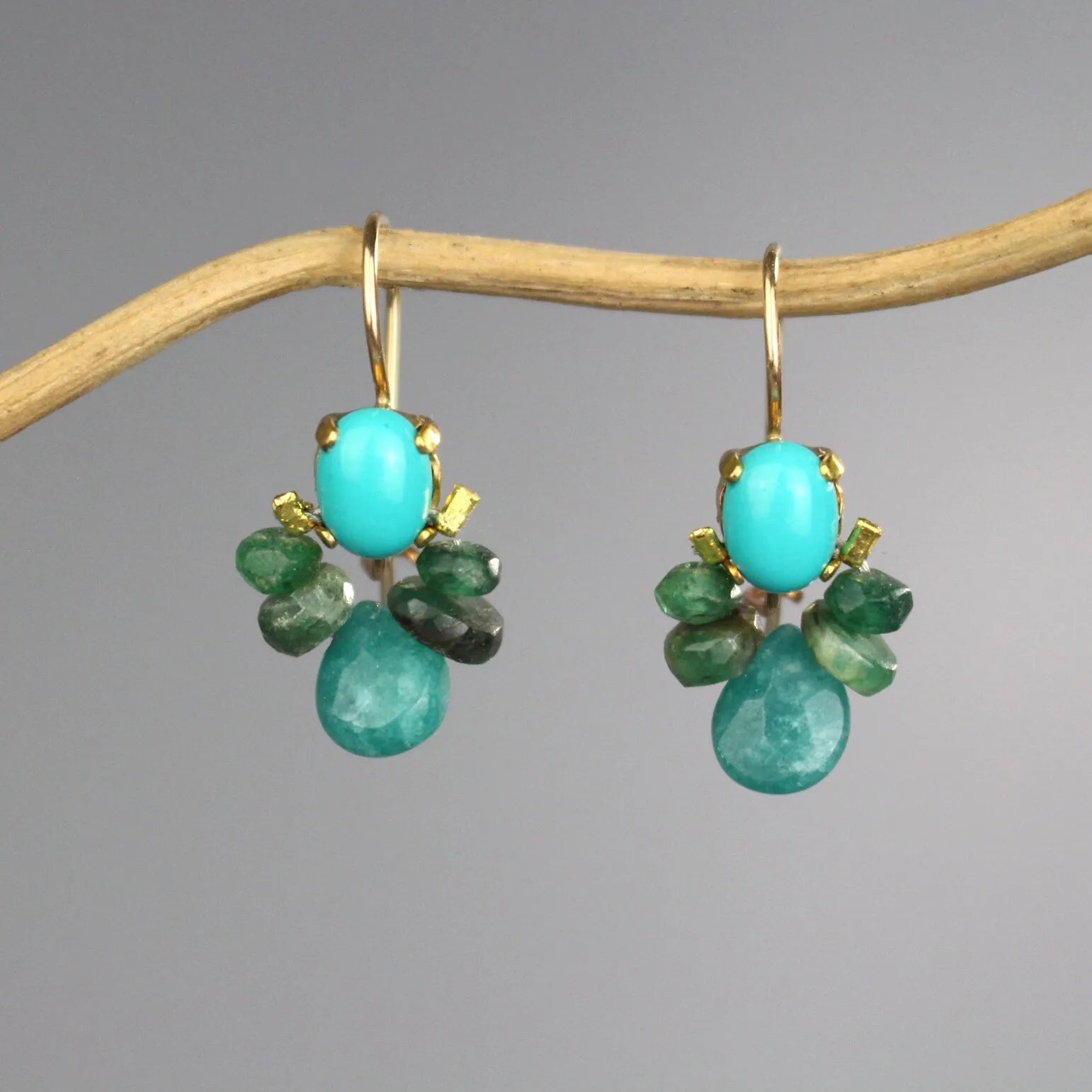 Small Turquoise Bee Earrings