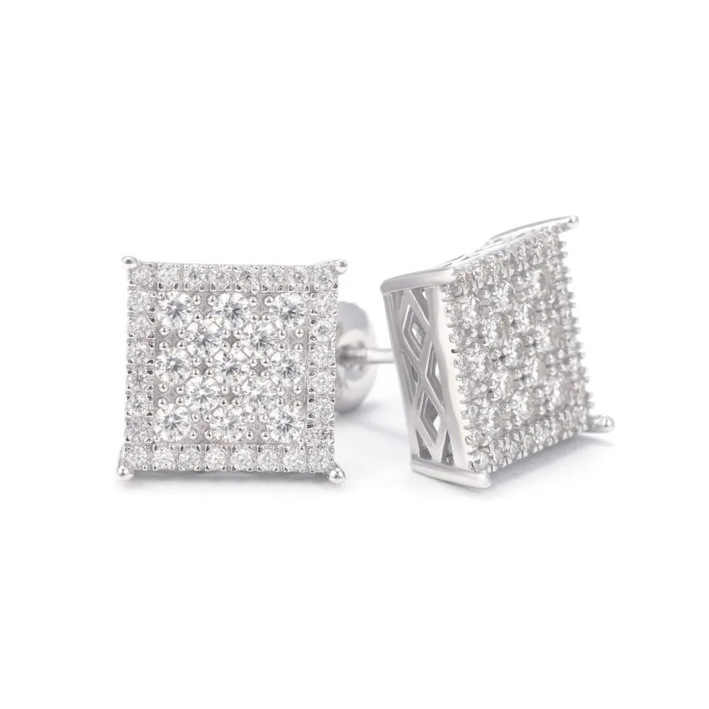 Square Pointer Moissanite Earrings 14K Gold