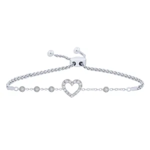 Sterling Silver 2/5Ctw Heart Friendship Bracelet