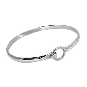 Sterling Silver Clip Hook Bangle Bracelet For Women