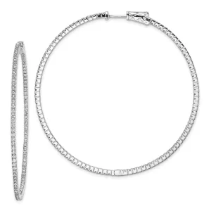 Sterling Silver CZ 194 Stones Hoop Earrings