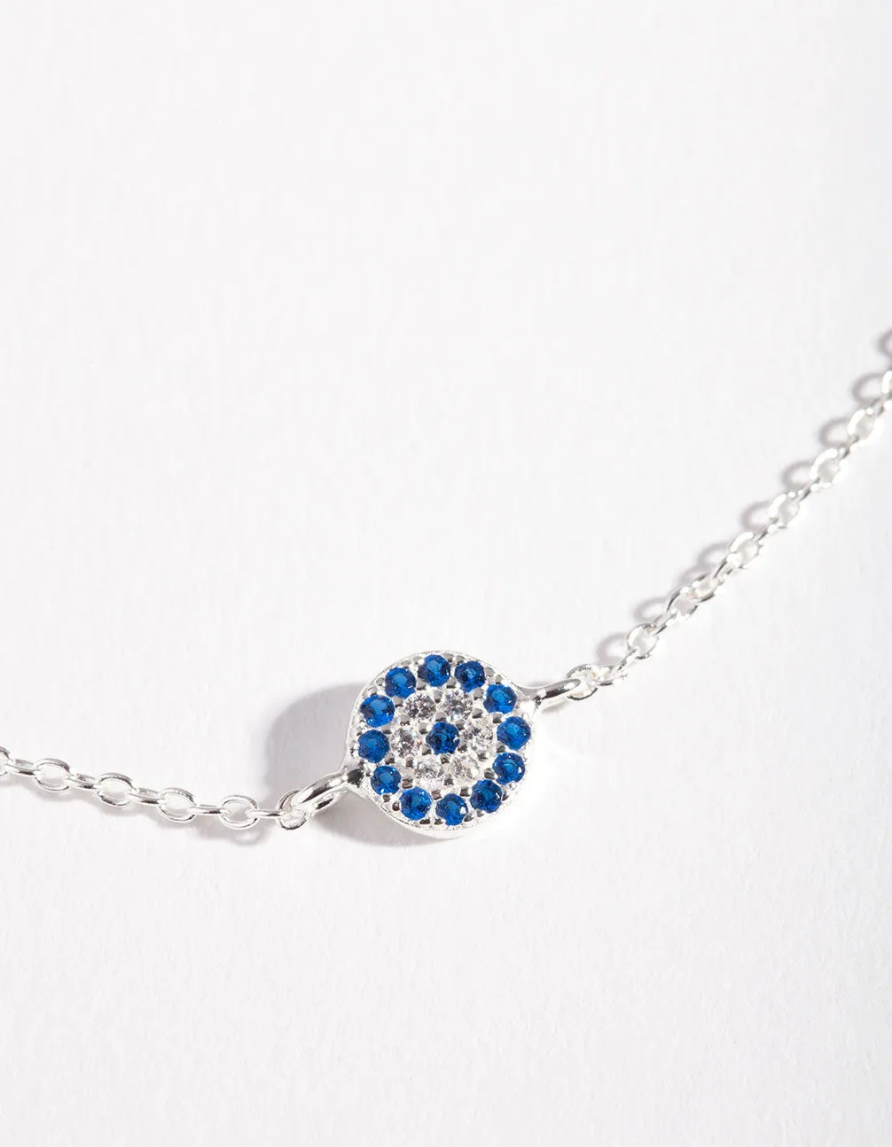 Sterling Silver Evil Eye Disc Bracelet