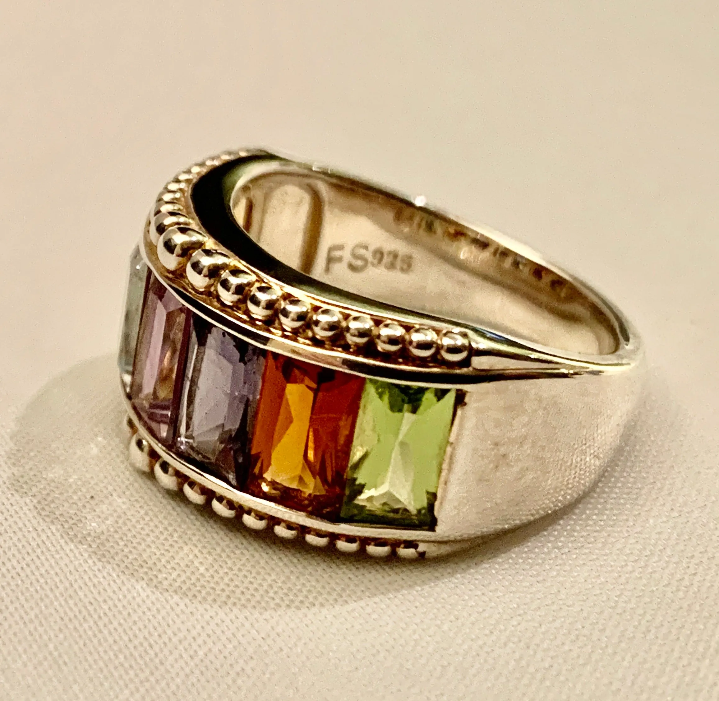 Sterling Silver Genuine Multi Stone Ring