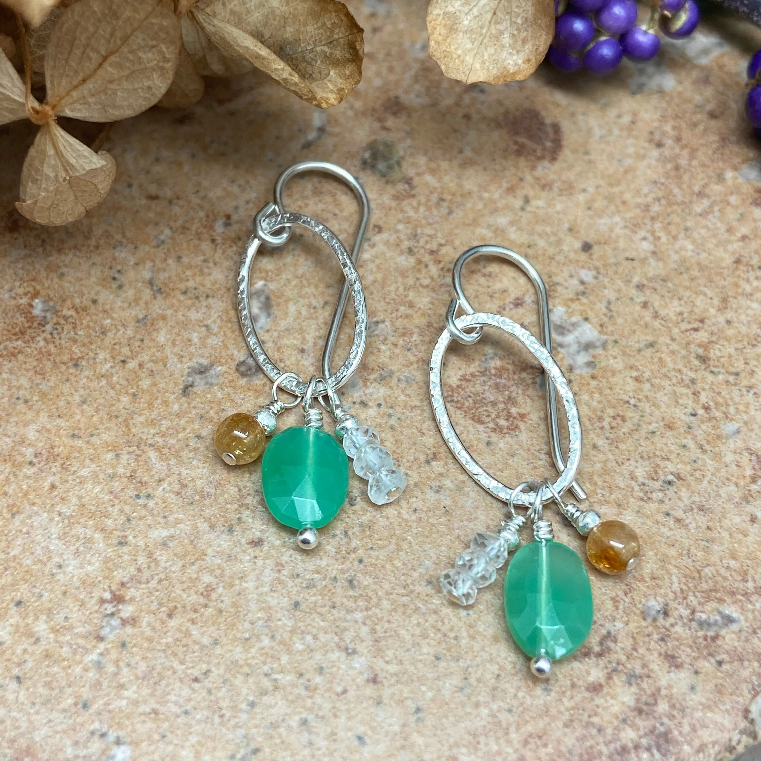 Three Stone Marquis Earrings