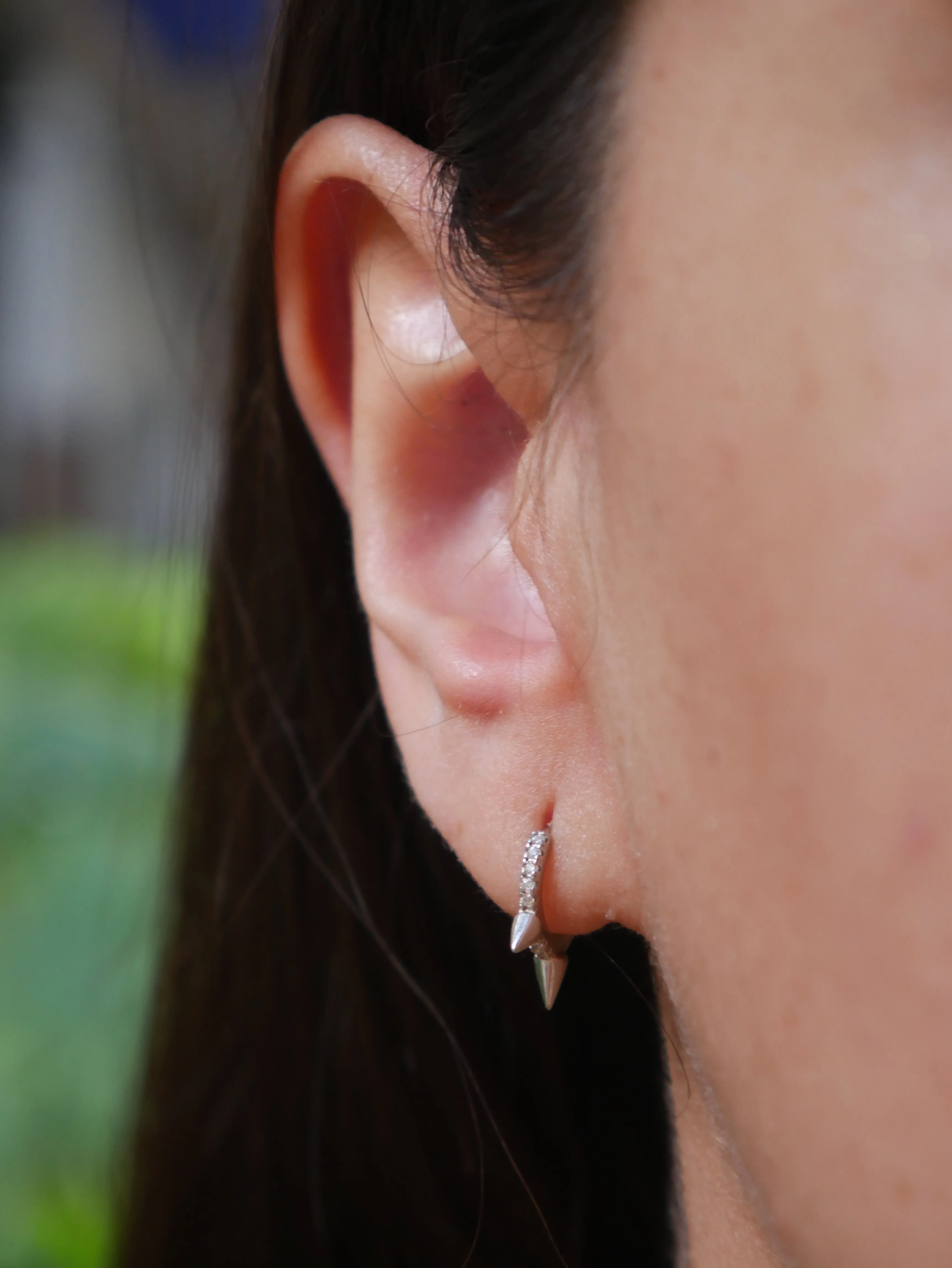 Tiny Spike Hoop Earrings 925 Sterling Silver Hypoallergenic Jewelry