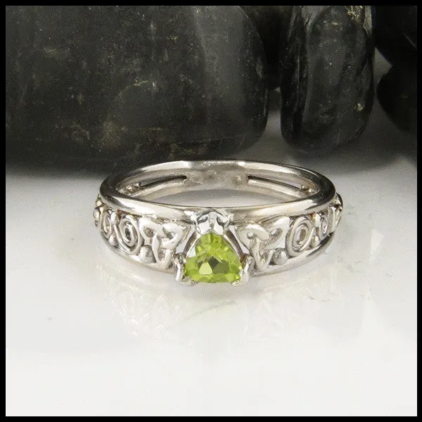 Trilliant Peridot Custom Ring