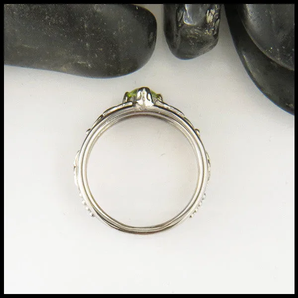 Trilliant Peridot Custom Ring