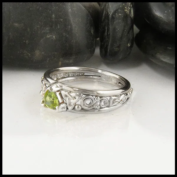 Trilliant Peridot Custom Ring