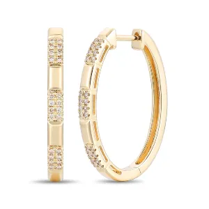 Yellow Gold Nude Diamonds Hoop Earrings